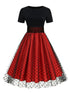 Robe Vintage Dentelle Rouge Pois - Louise Vintage