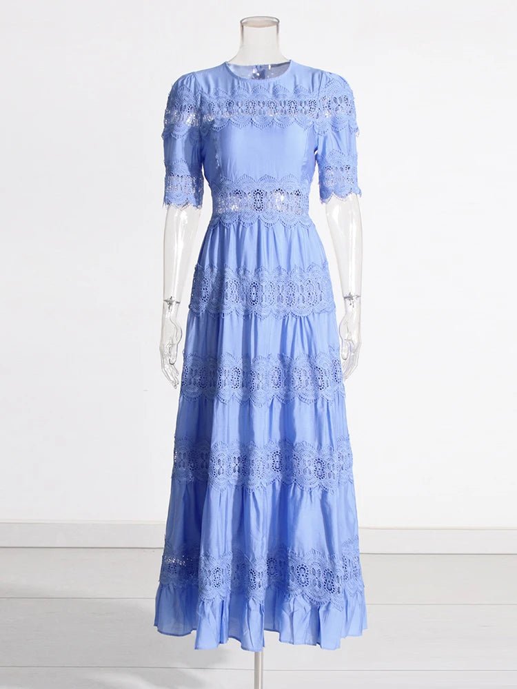 Robe Vintage Dentelle Turquoise - Louise Vintage