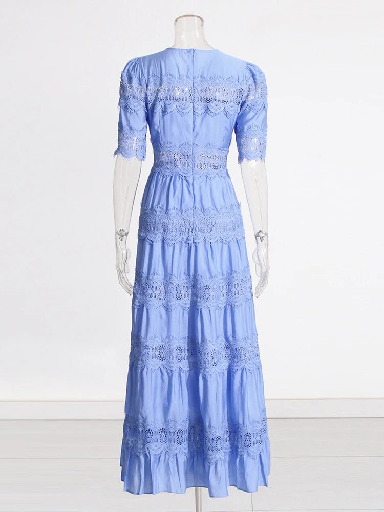 Robe Vintage Dentelle Turquoise - Louise Vintage