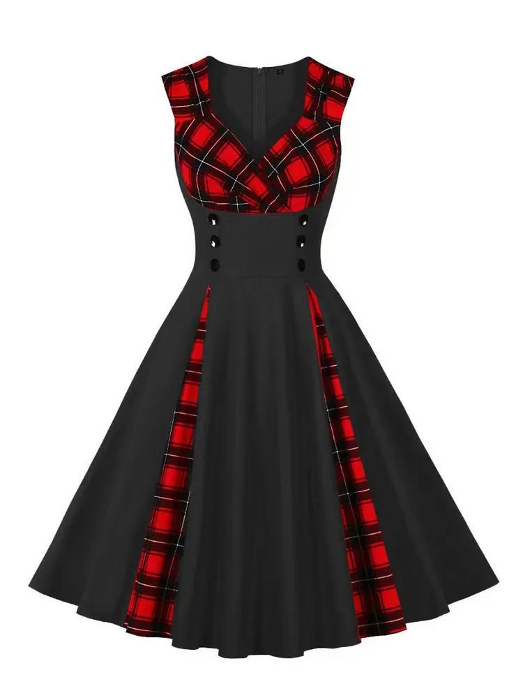 Robe Vintage Ecosse Noir Louise Vintage