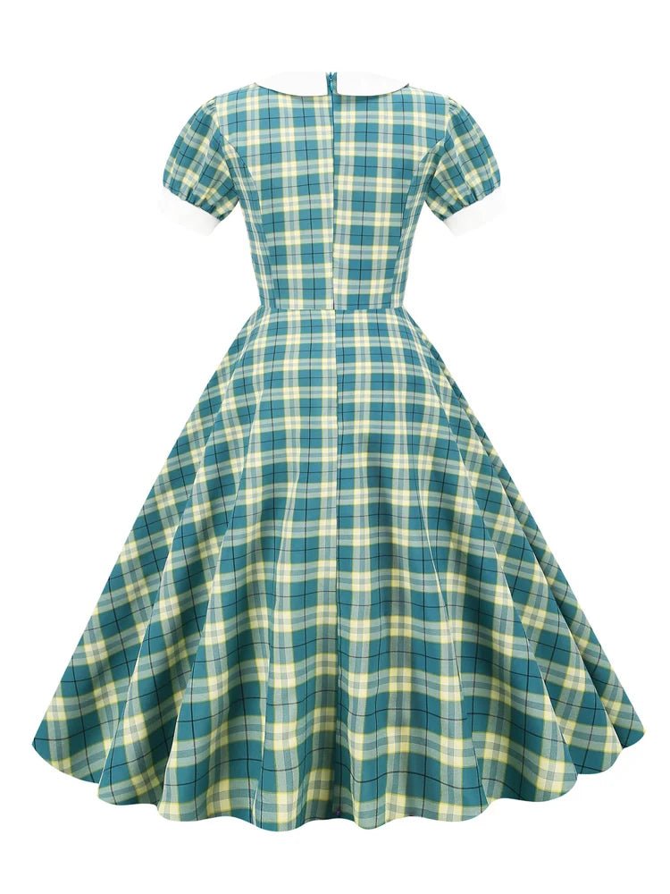Robe Vintage Ecosse Vert - Louise Vintage