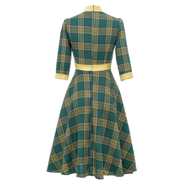 Robe Vintage Elegance Verte - Louise Vintage
