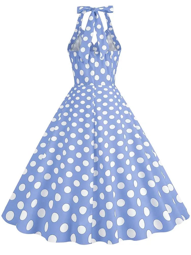 Robe Vintage Femme Pas Cher Bleu Pois - Louise Vintage