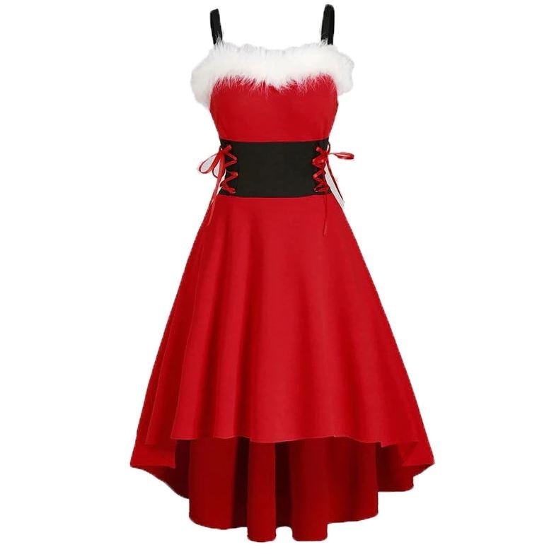 Robe Vintage Fourrure Rouge - Louise Vintage
