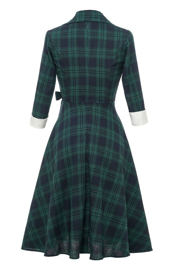 Robe Vintage Fourrure Vert - Louise Vintage