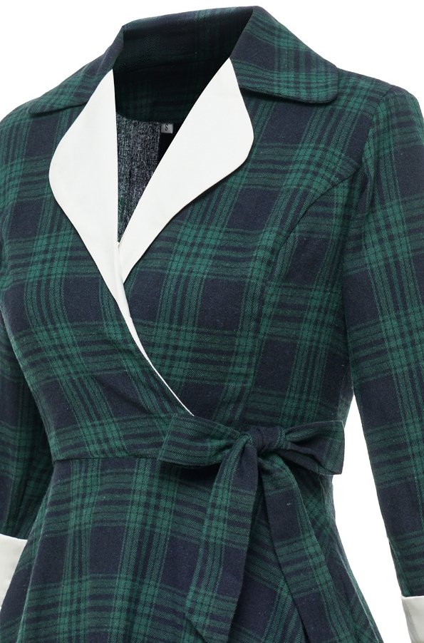 Robe Vintage Fourrure Vert - Louise Vintage