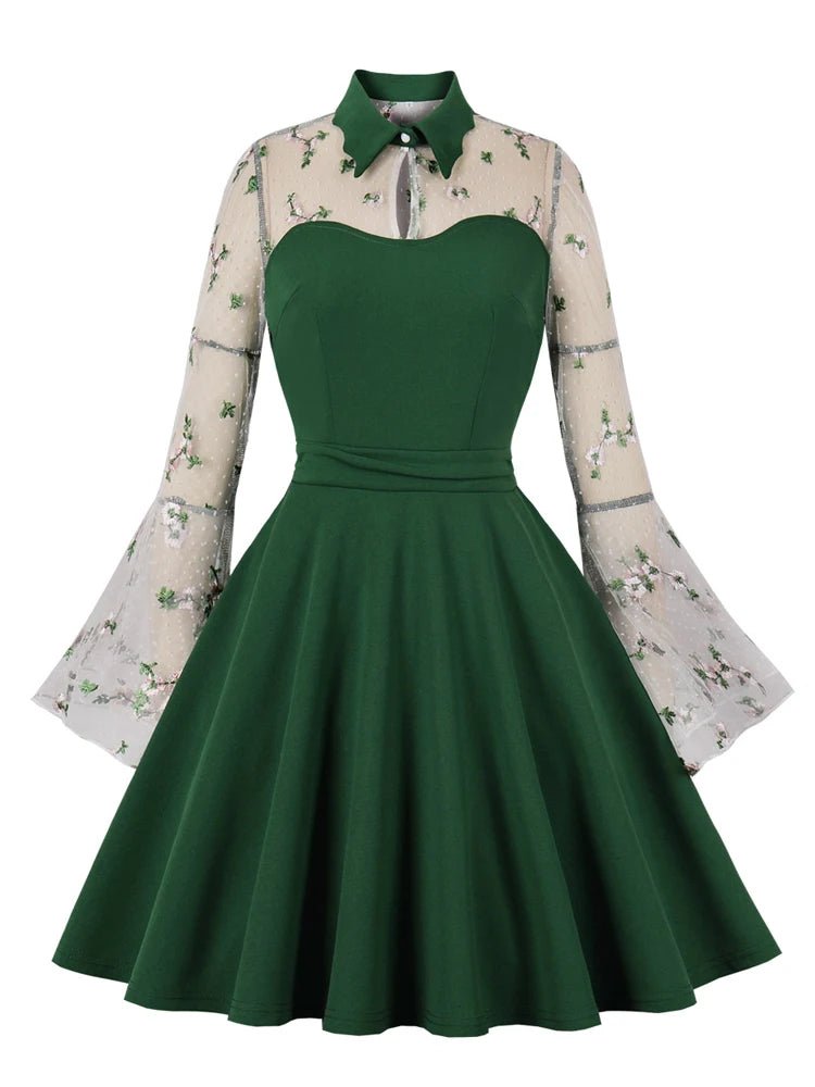 Robe Vintage Grande Taille 50s fleurs - Louise Vintage