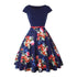 Robe Vintage Grande Taille Années 50 Fleur rouge - Louise Vintage