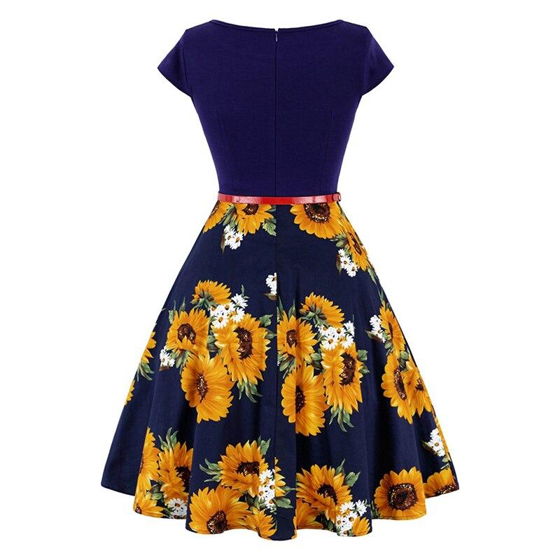 Robe Vintage Grande Taille Années 50 Tournesol - Louise Vintage