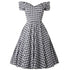 Robe Vintage Grande Taille Blanc Café - Louise Vintage