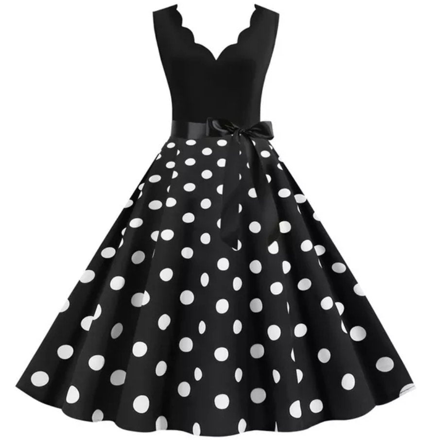 Robe Vintage Grande Taille Blanc Noir - Louise Vintage