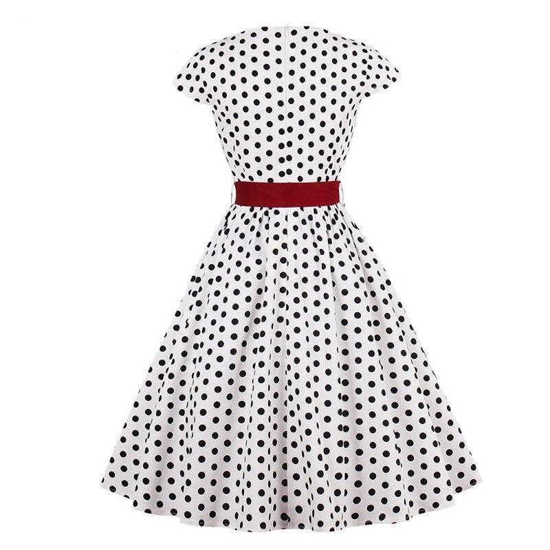 Robe Vintage Grande Taille Blanche Ceinture - Louise Vintage