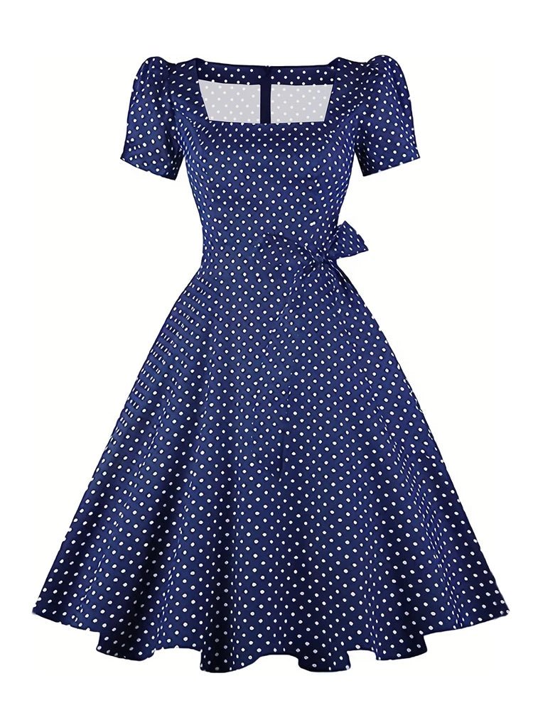 Robe Vintage Grande Taille Bleue Pois - Louise Vintage