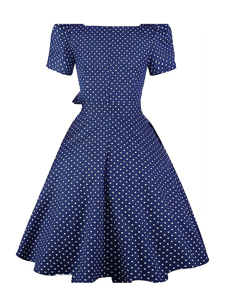 Robe Vintage Grande Taille Bleue Pois - Louise Vintage