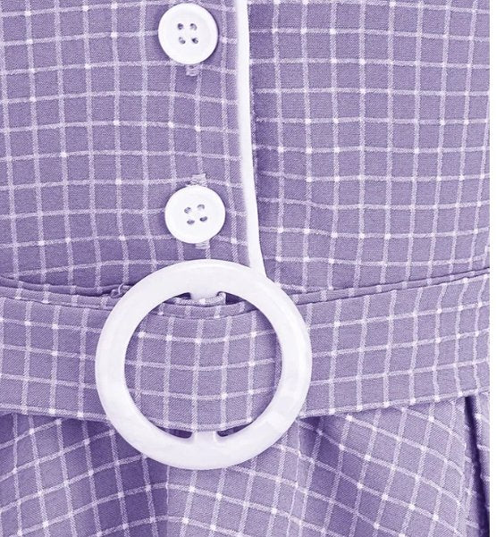 Robe Vintage Grande Taille Boutons Lavande - Louise Vintage