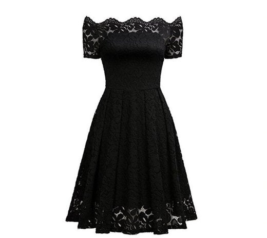 Robe Vintage Grande Taille Broderie Noir - Louise Vintage