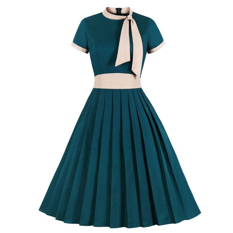 Robe Vintage Grande Taille Chic Turquoise - Louise Vintage