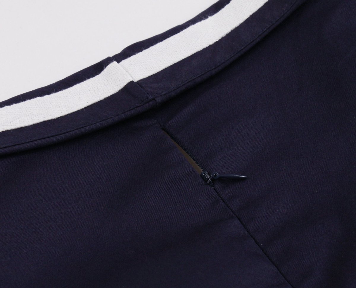 Robe Vintage Grande Taille Col V Marine - Louise Vintage