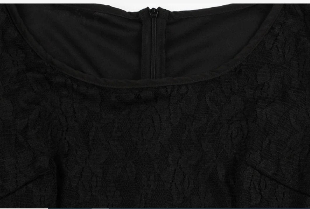 Robe Vintage Grande Taille Dentelle Noir - Louise Vintage