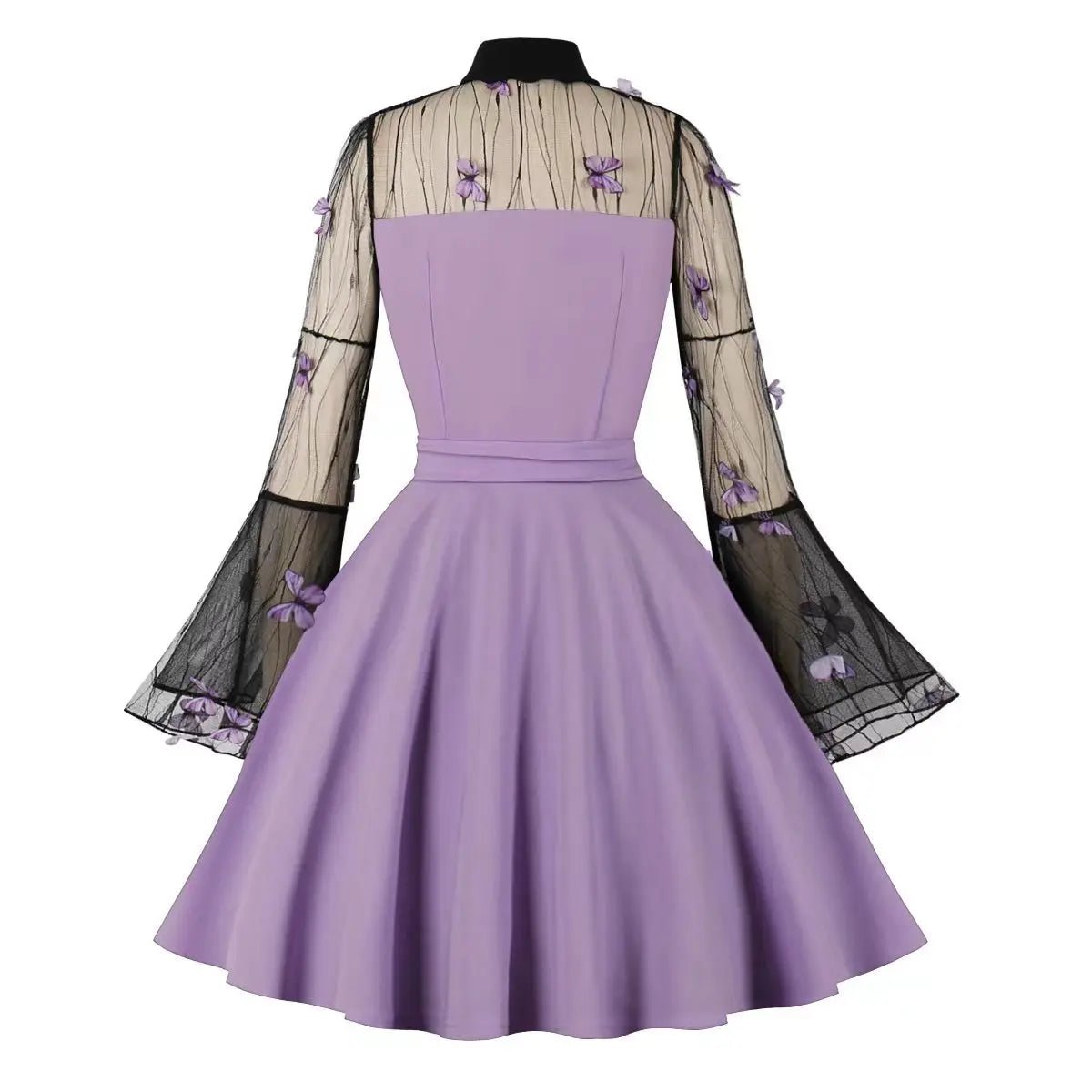 Robe Vintage Grande Taille Dentelle Rockabilly Violet - Louise Vintage