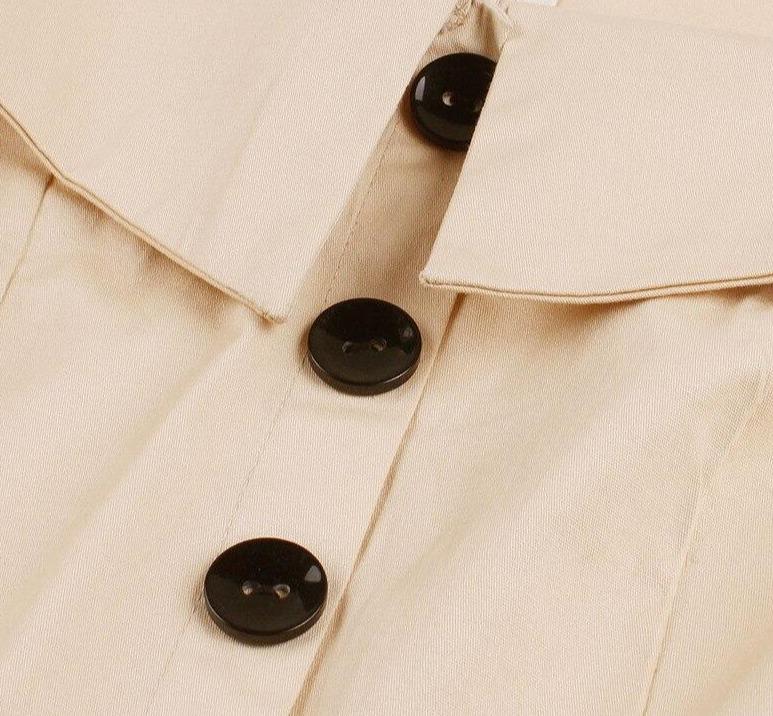 Robe Vintage Grande Taille Hepburn Beige - Louise Vintage
