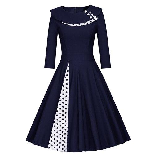 Robe Vintage Grande Taille Hiver Bleue - Louise Vintage