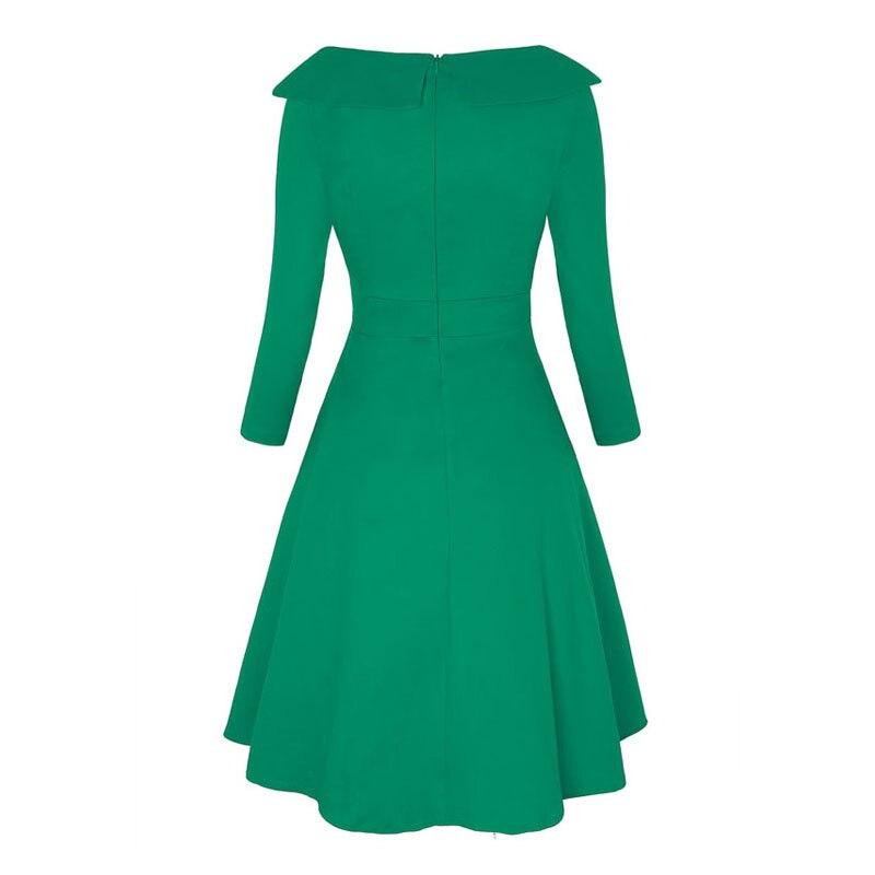 Robe Vintage Grande Taille Hiver Verte - Louise Vintage