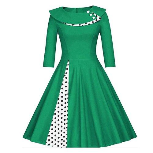 Robe Vintage Grande Taille Hiver Verte - Louise Vintage