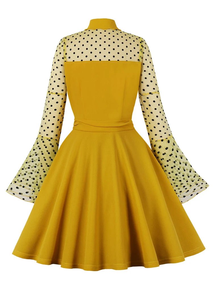 Robe Vintage Grande Taille Jaune - Louise Vintage
