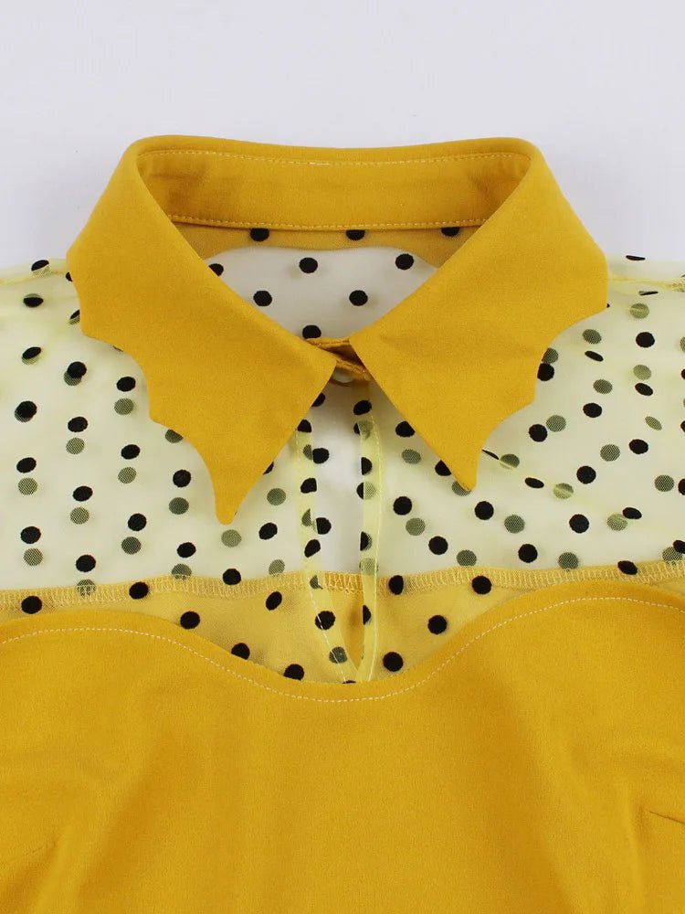Robe Vintage Grande Taille Jaune - Louise Vintage