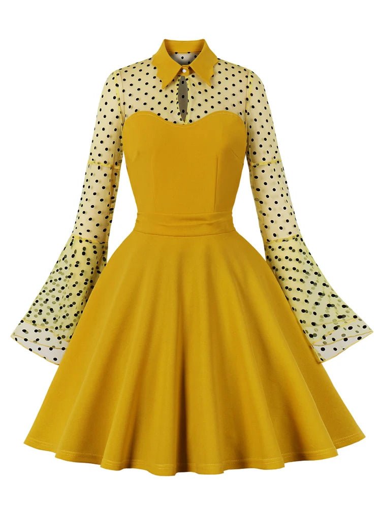 Robe Vintage Grande Taille Jaune - Louise Vintage