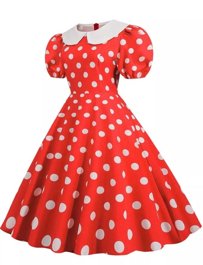 Robe Vintage Grande Taille Manches Bouffantes - Louise Vintage