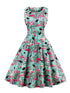 Robe Vintage Grande Taille Marine Oiseaux - Louise Vintage