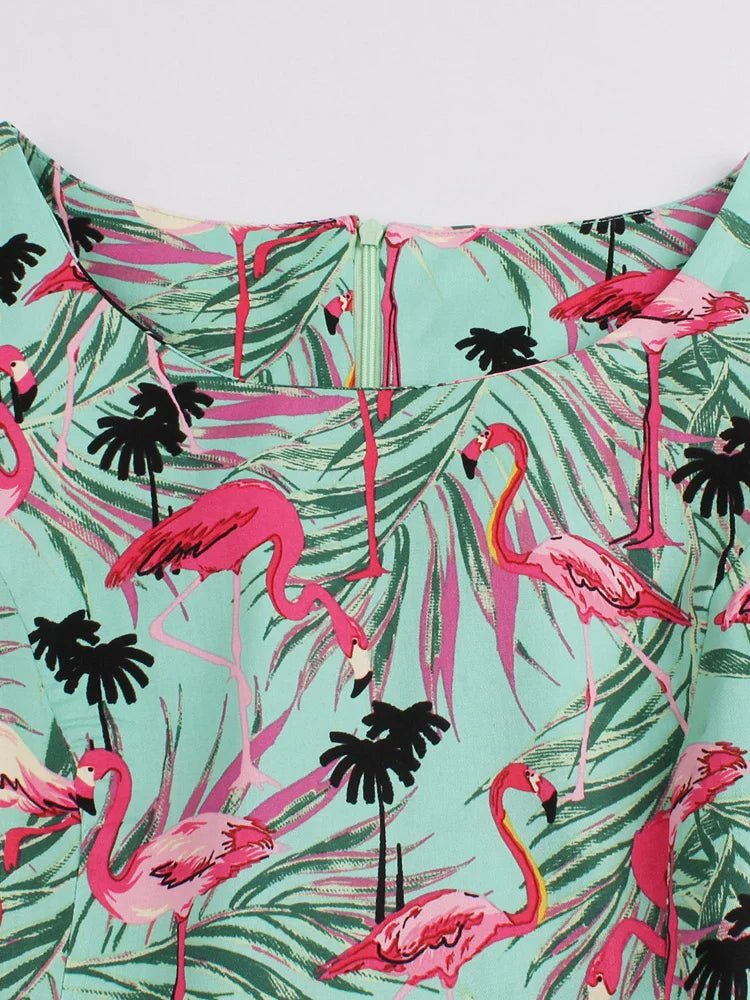 Robe Vintage Grande Taille Marine Oiseaux - Louise Vintage