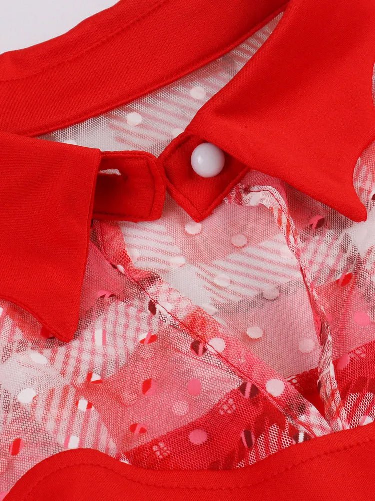 Robe Vintage Grande Taille Paillettes Rouge - Louise Vintage