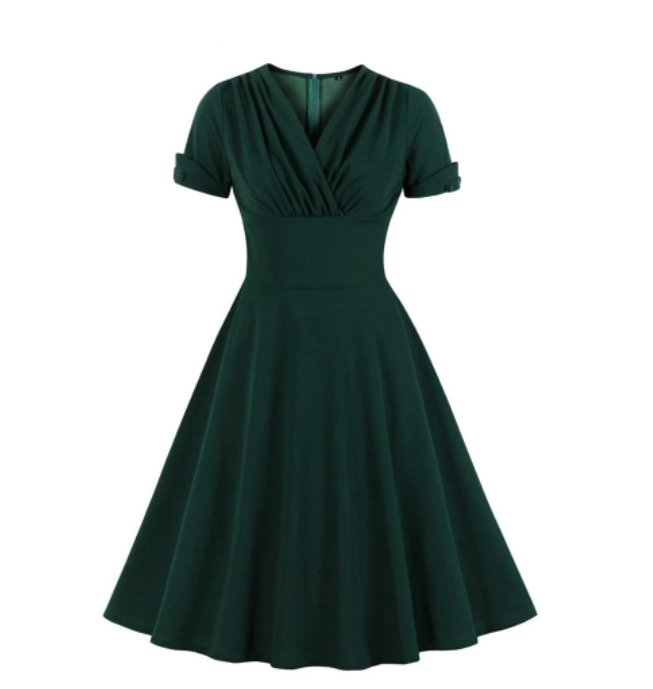 Robe Vintage Grande Taille pas cher vert - Louise Vintage