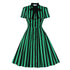 Robe Vintage Grande Taille Rayée Vert - Louise Vintage
