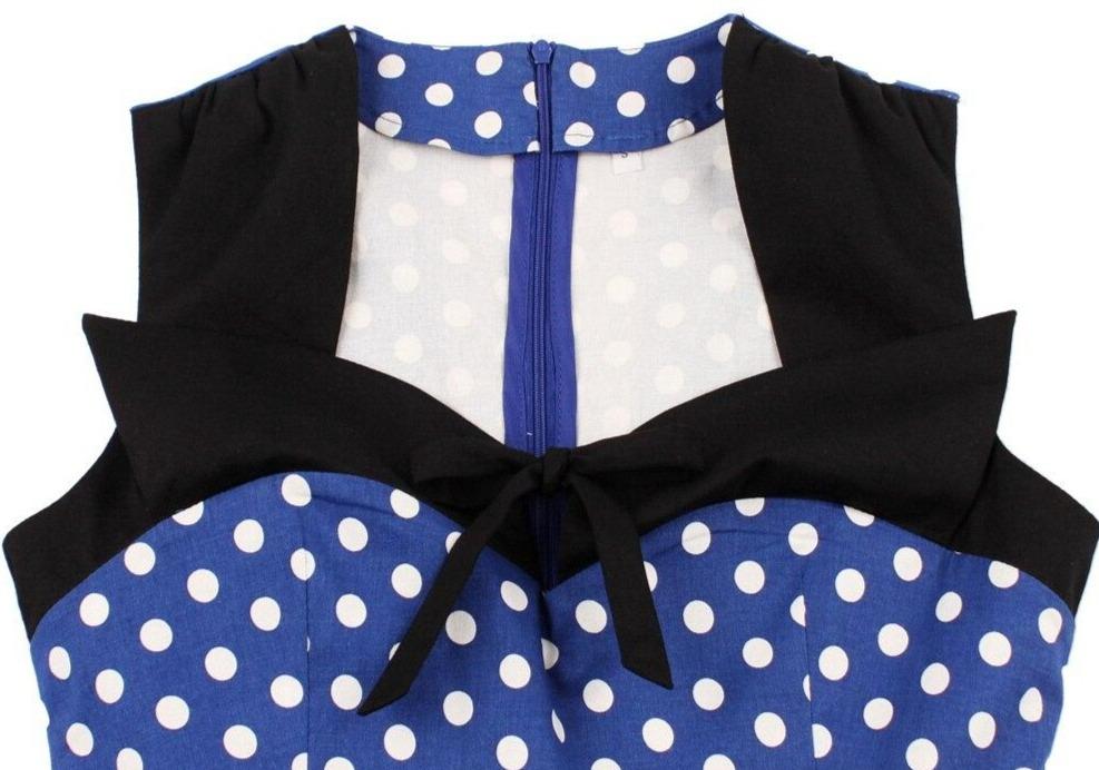 Robe Vintage Grande Taille Rétro Bleu - Louise Vintage