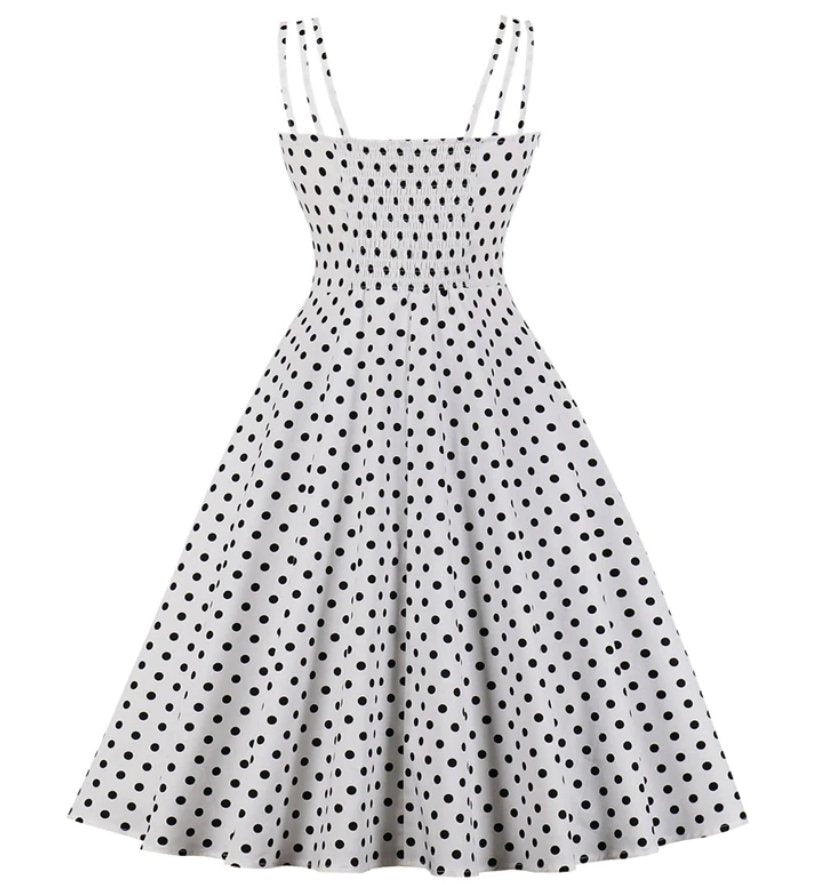 Robe Vintage Grande Taille Rockabilly Blanche - Louise Vintage