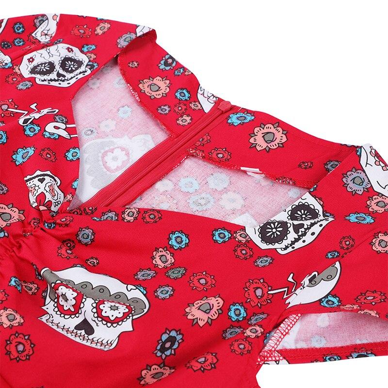Robe Vintage Grande Taille Rouge Skull - Louise Vintage