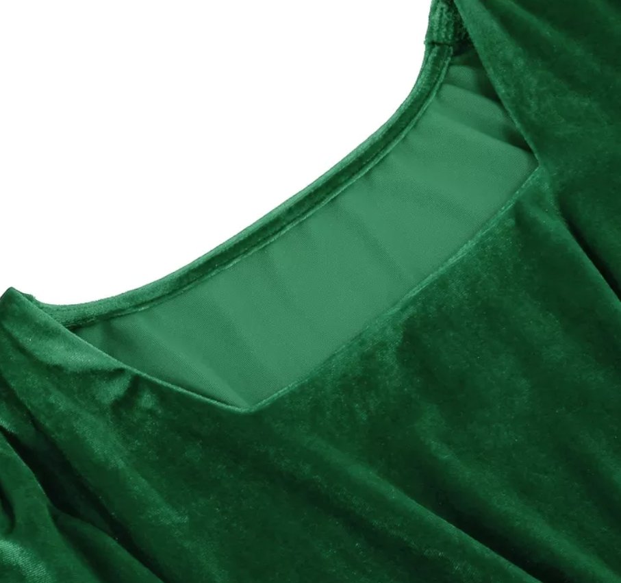 Robe Vintage Grande Taille Satin Verte - Louise Vintage