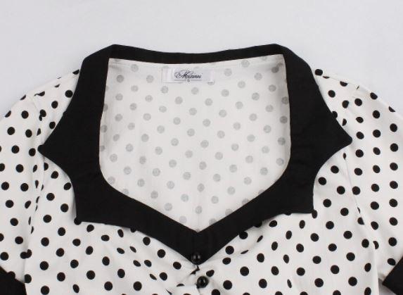 Robe Vintage Grande Taille Swing Noir Blanc - Louise Vintage