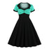 Robe Vintage Grande Taille Swing Vert Noir - Louise Vintage