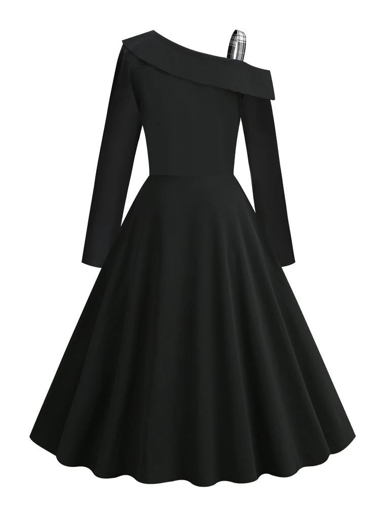 Robe Vintage Hiver Noir et Blanc - Louise Vintage