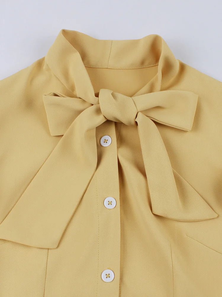 Robe Vintage Jaune Plissée - Louise Vintage