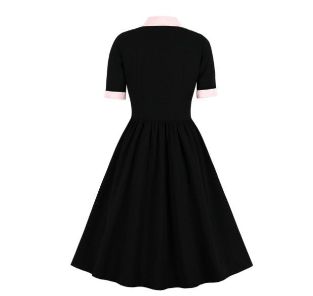 Robe Vintage Jeu de la Dame Noir - Louise Vintage