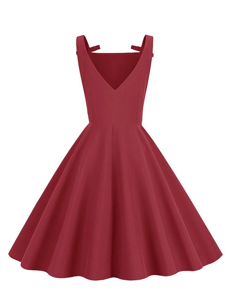 Robe Vintage Longue 50s Bordeaux - Louise Vintage