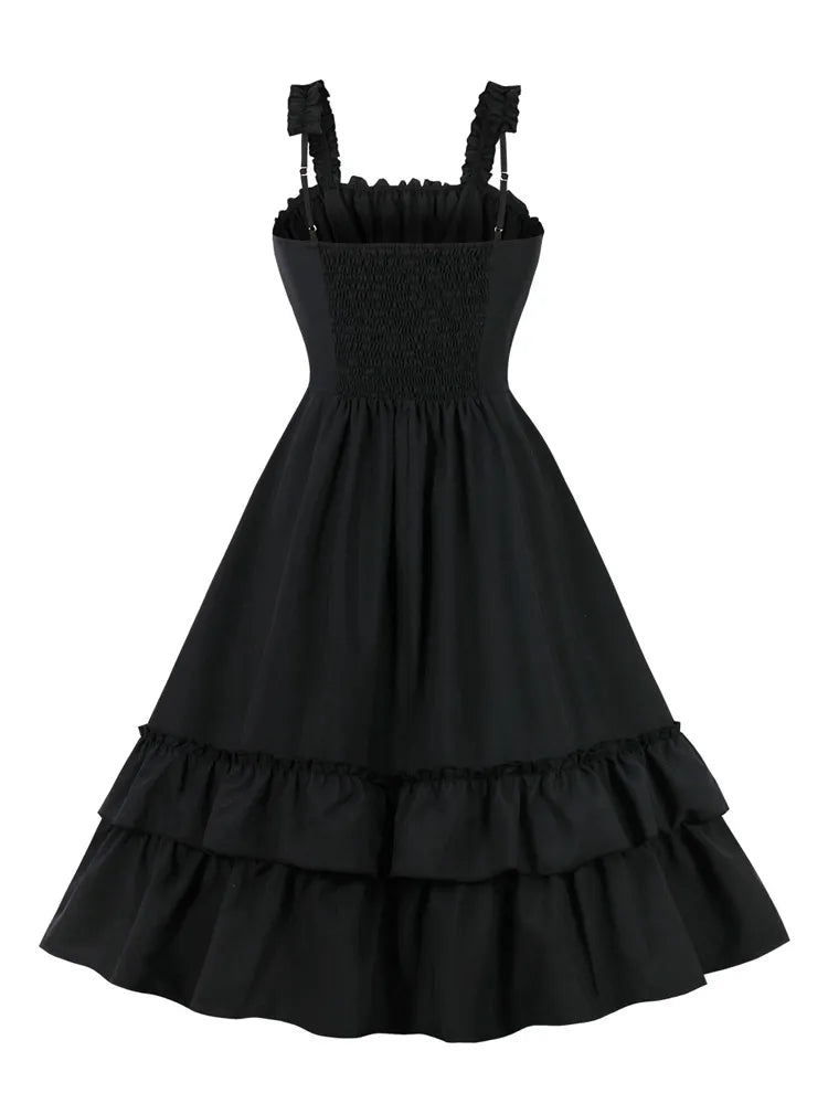 Robe Vintage Longue 50s Noire - Louise Vintage