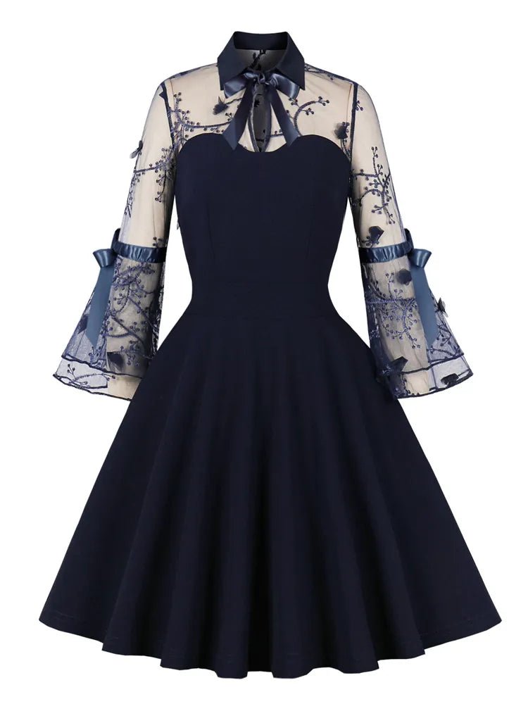 Robe Vintage Manches Longues Fleurs Liberty - Louise Vintage