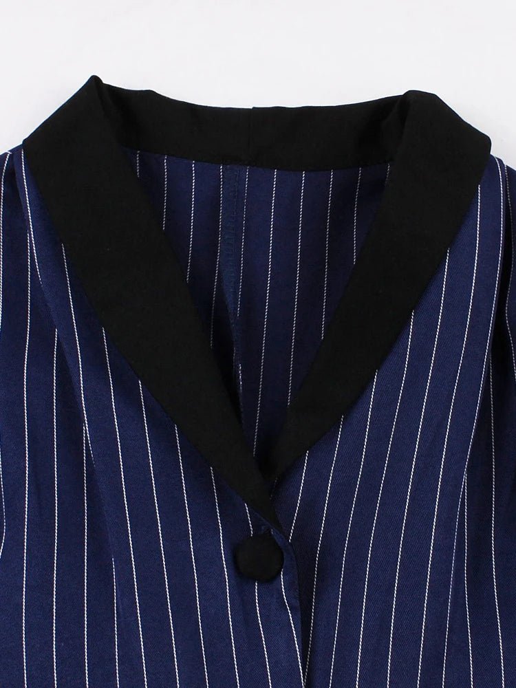 Robe Vintage Manches Longues Marine - Louise Vintage